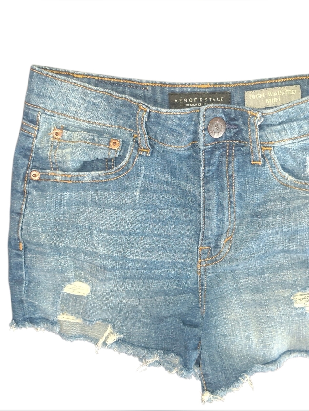 Aeropostale Light Blue Distressed Denim Shorts